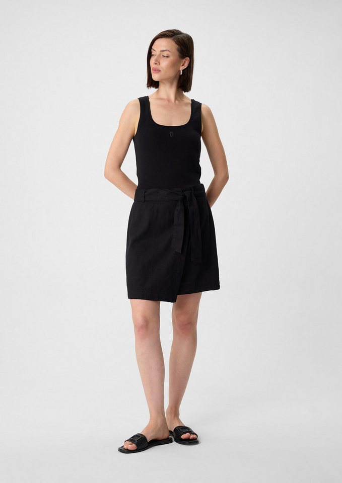 comma casual identity Minirock Ausgestellter Rock aus Leinenmix in Wickeloptik von comma casual identity