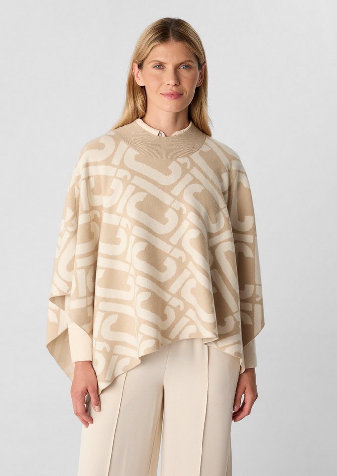 comma casual identity Poncho Strick-Poncho mit Logo-Muster von comma casual identity