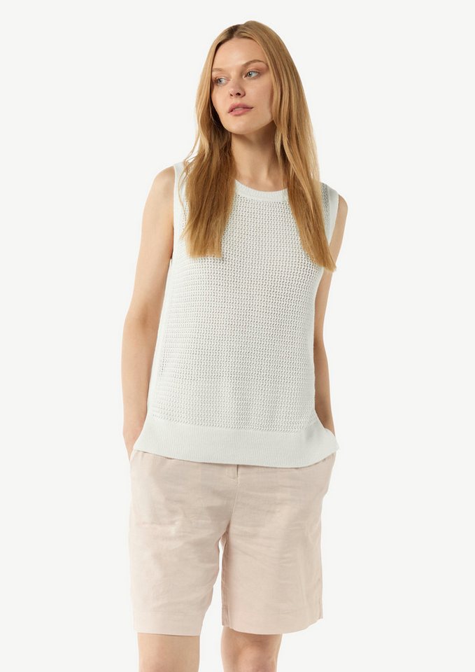 comma casual identity Pullunder Strickpullunder aus Baumwollmix Rippblende von comma casual identity