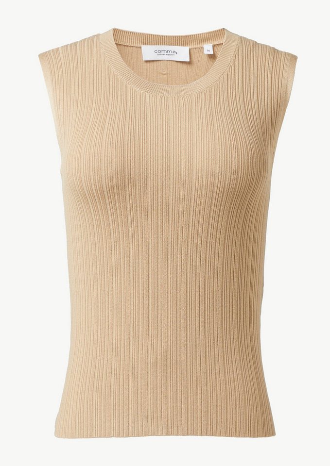 comma casual identity Pullunder Geripptes Stricktop aus Viskosemix von comma casual identity