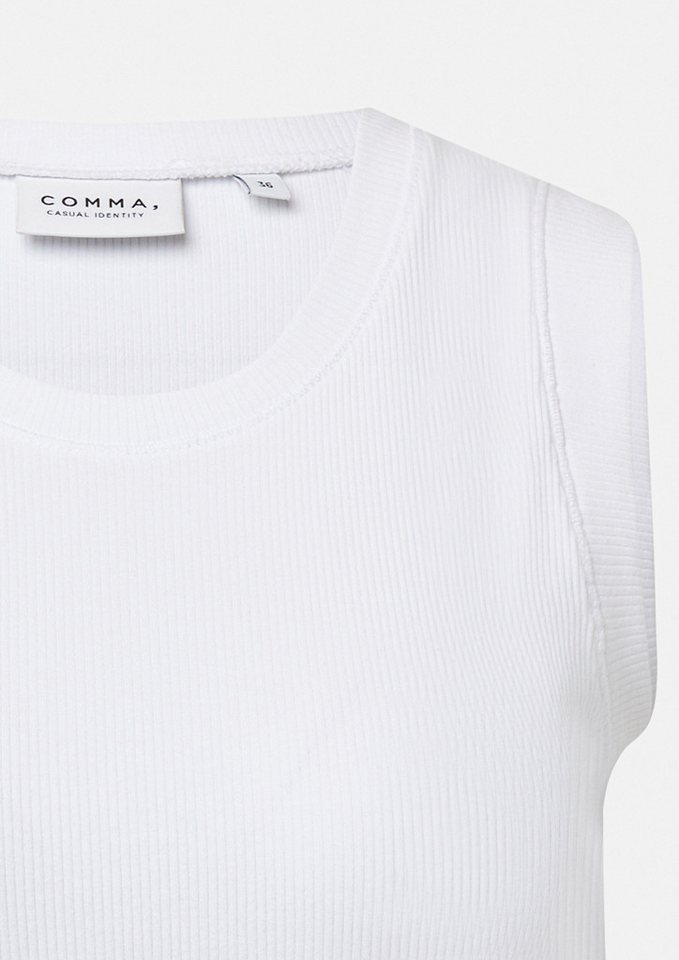 comma casual identity Shirttop Tanktop aus Rippware mit Logo-Stickerei comma casual identity Shirttop Tanktop aus Rippware mit Logo-Stickerei von comma casual identity