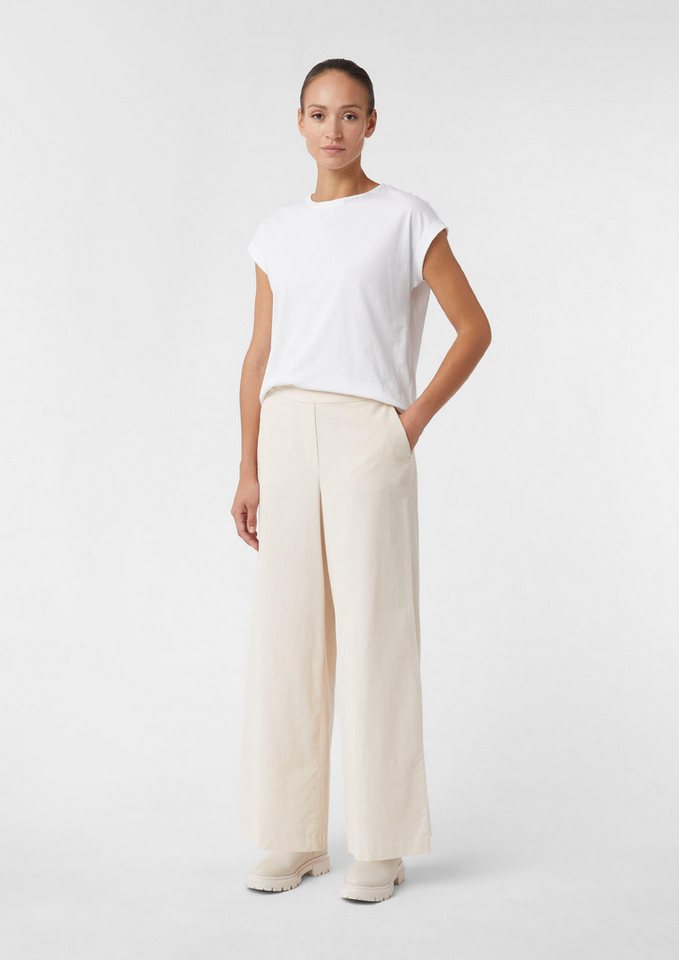 comma casual identity Stoffhose Wide-Leg-Hose aus Feincord mit Elastikbund von comma casual identity