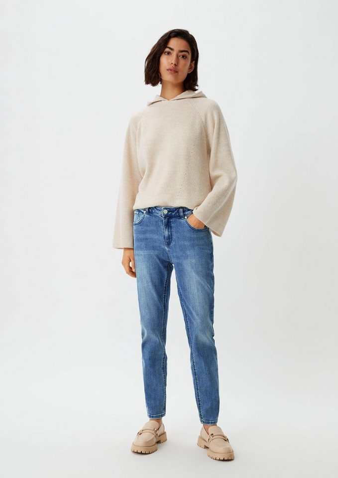 comma casual identity Stoffhose Regular Fit: Slim leg-Denim mit Wascheffekt Label-Patch von comma casual identity