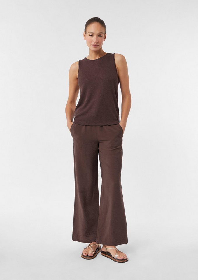 comma casual identity Stoffhose Strukturierte Wide-Leg-Hose aus Viskosemix mit Elastikbund von comma casual identity