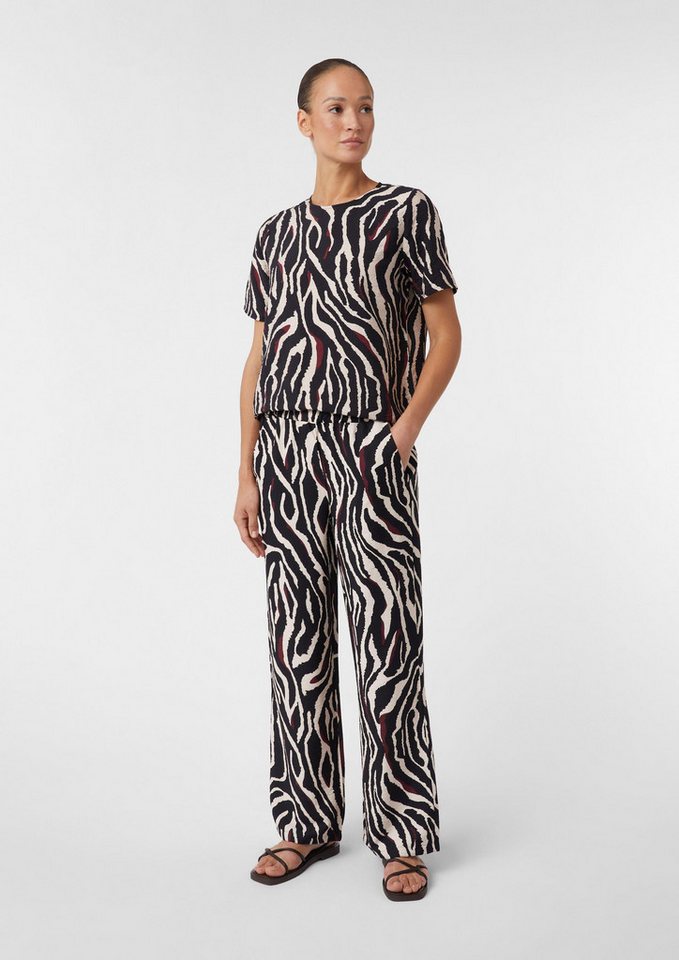 comma Chinos Hose Wide-Leg-Hose mit All-over-Print und Eingrifftaschen von comma