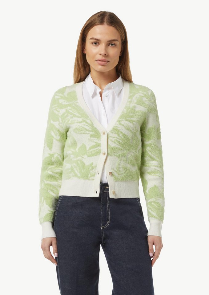 comma casual identity Strickjacke Flauschige Jacquard-Strickjacke Artwork von comma casual identity