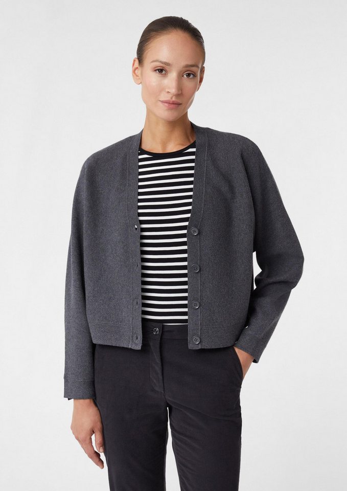 comma Cardigan Strickjacke Strickjacke aus Viskosemix mit Fledermausärmeln von comma