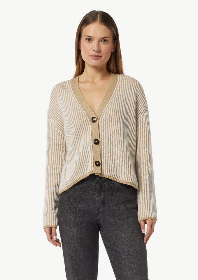 comma casual identity Strickjacke Verkürzte Strickjacke in Bi-Color-Optik von comma casual identity