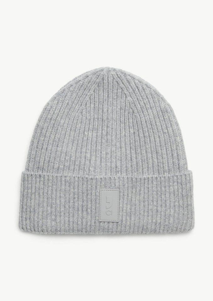 comma casual identity Strickmütze Strickmütze mit Glitzergarn Label-Patch von comma casual identity