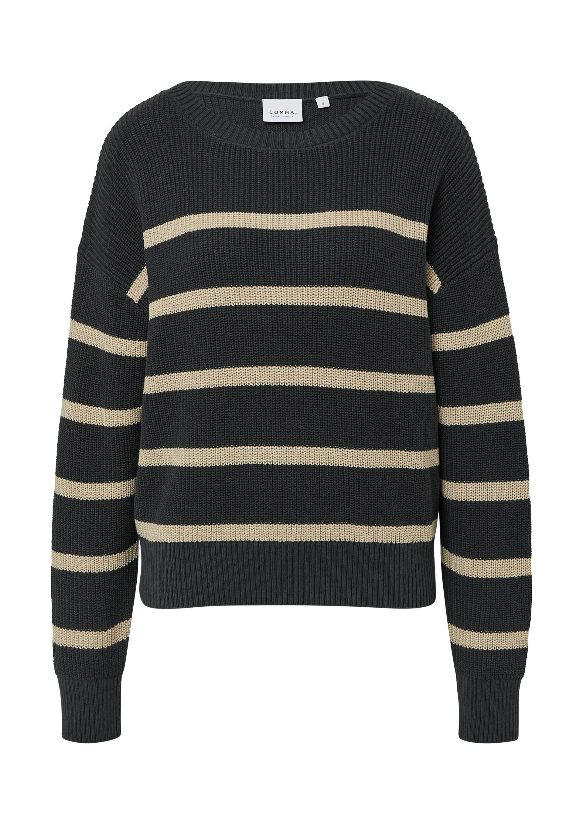 comma casual identity - Strickpullover grau|beige - Gr. - M von comma casual identity