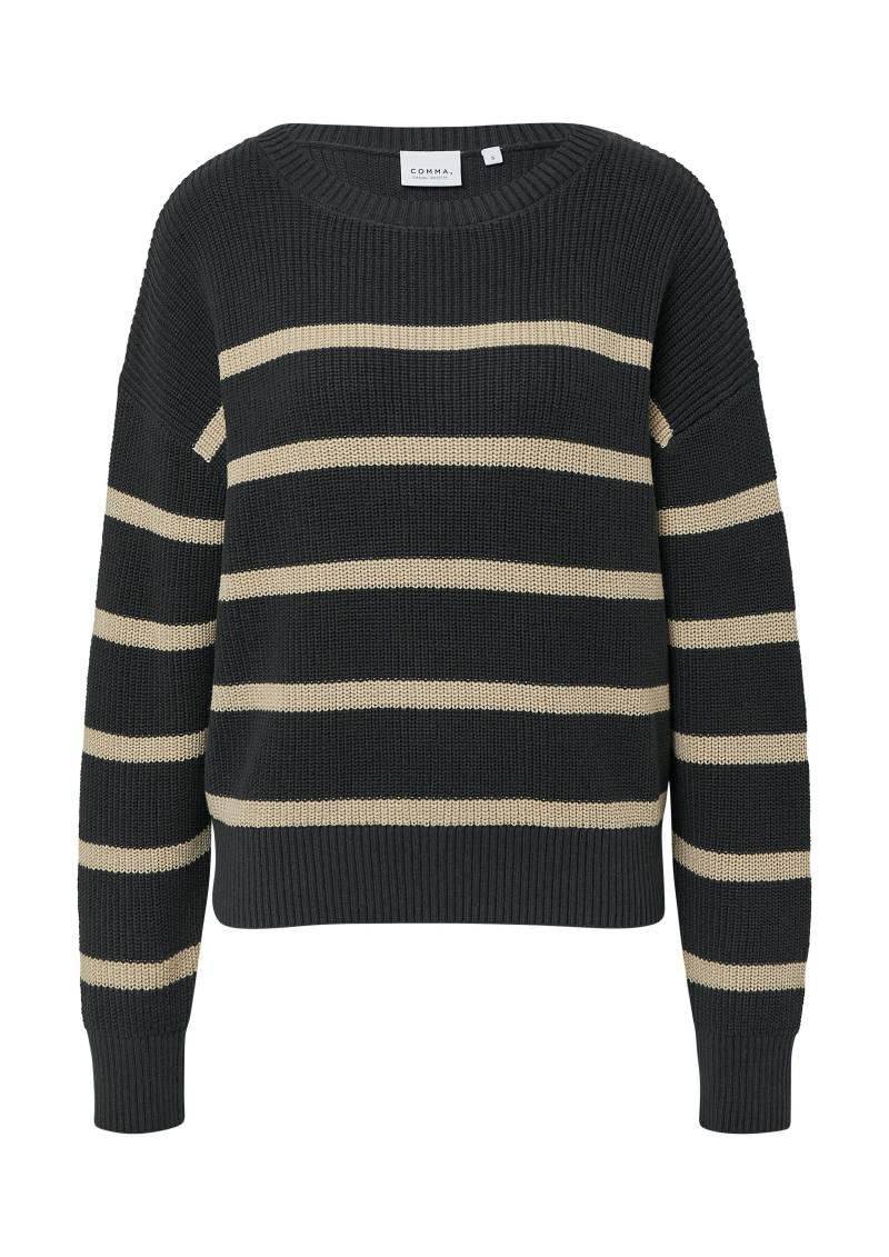 comma casual identity - Strickpullover grau|beige - Gr. - S von comma casual identity