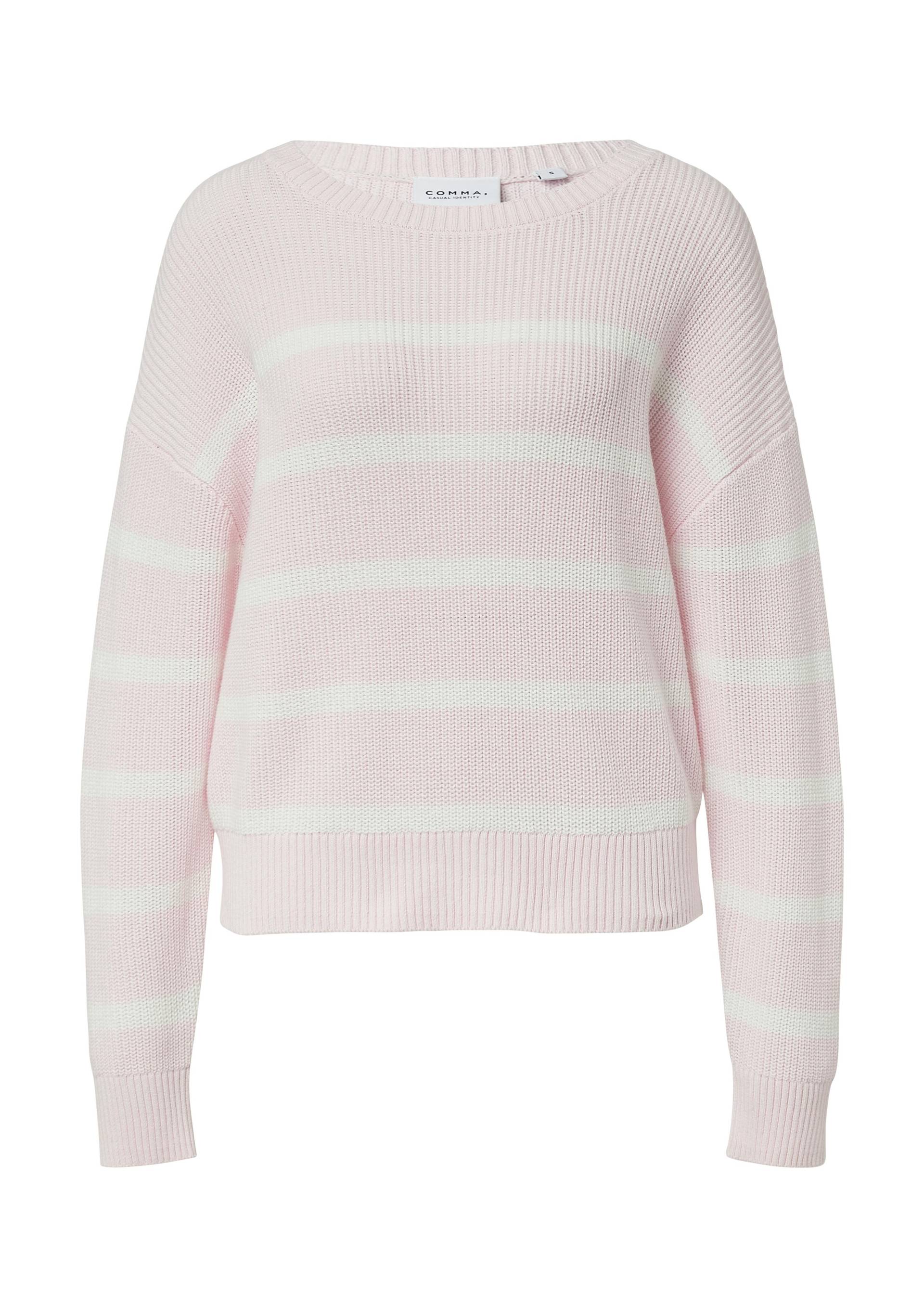 comma casual identity - Strickpullover pink|weiß - Gr. - L von comma casual identity