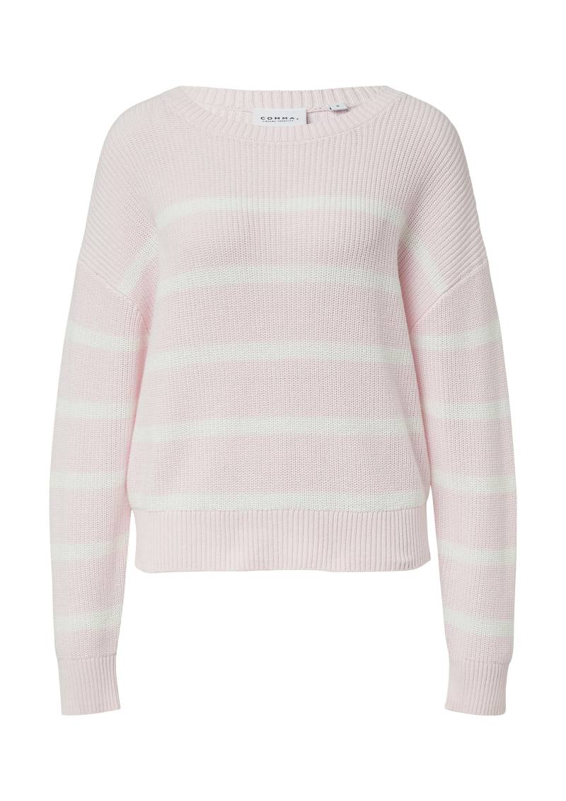 comma casual identity - Strickpullover pink|weiß - Gr. - M von comma casual identity
