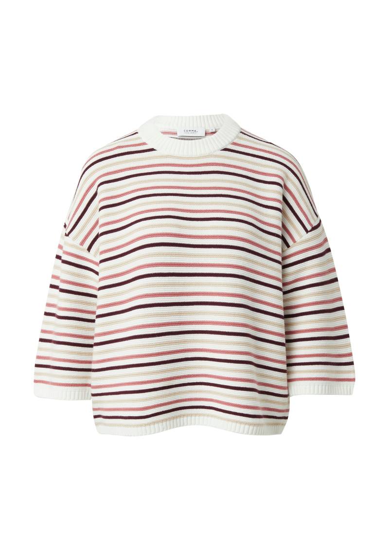 comma casual identity - Strickpullover weiß|mehrfarbig - Gr. - S von comma casual identity