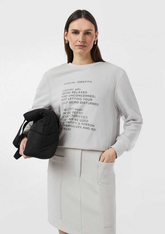 comma casual identity Sweatshirt Sweatshirt mit Frontprint und Mesh-Layer von comma casual identity
