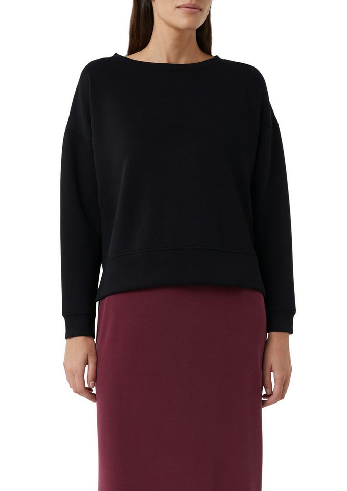 comma casual identity Sweatshirt unifarben, casual, relaxed fit, Materialmix, Rundhals von comma casual identity
