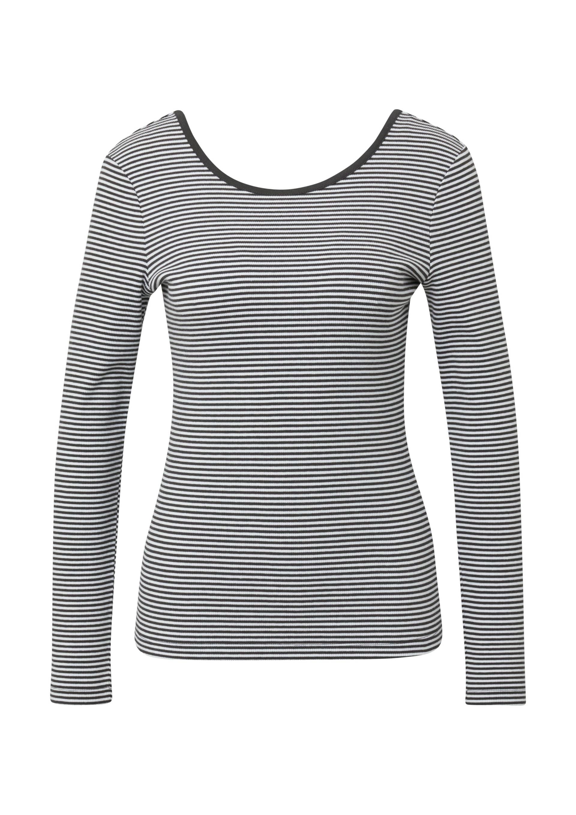 comma casual identity - T-Shirt grau|weiß - Gr. - 34 von comma casual identity