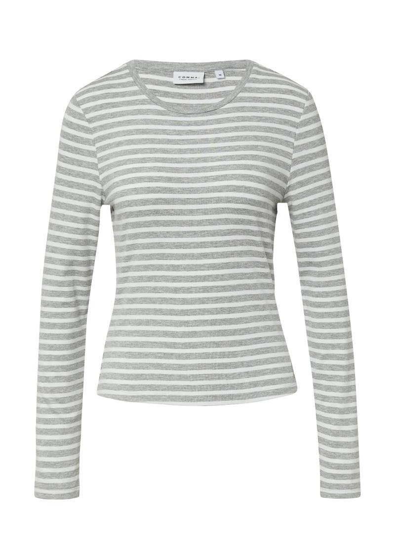 comma casual identity - T-Shirt grau|weiß - Gr. - 36 von comma casual identity