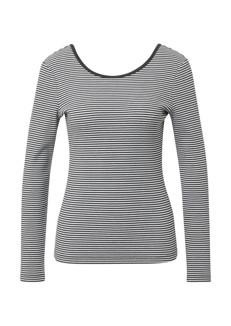 comma casual identity - T-Shirt grau|weiß - Gr. - 38 von comma casual identity