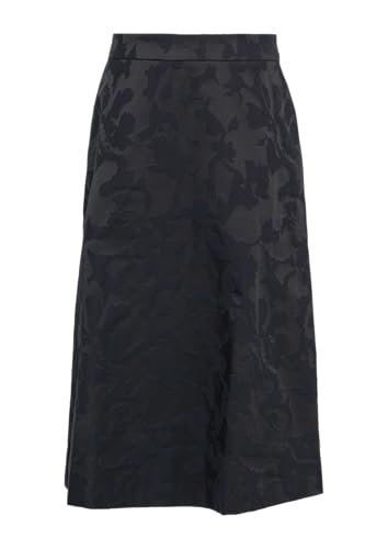 Ausgestellter Midi-Rock mit Eingrifftaschen aus Jacquard Navy 42 von Comma