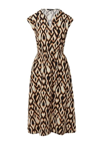 Ausgestelltes Midikleid mit Animal-Print und V-Ausschnitt schwarz 42 von Comma