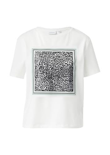 Baumwollmix-T-Shirt im Regular Fit mit Frontprint weiß 32 von comma