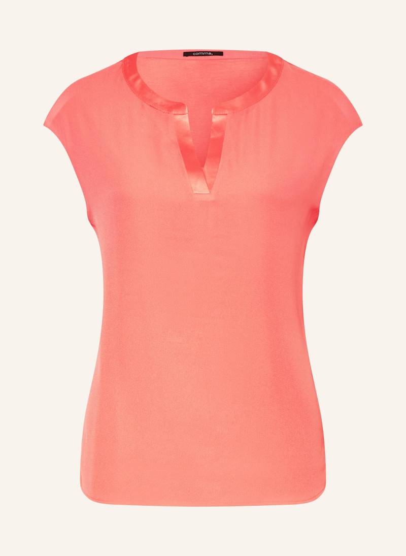 Comma Blusenshirt Im Materialmix pink von comma