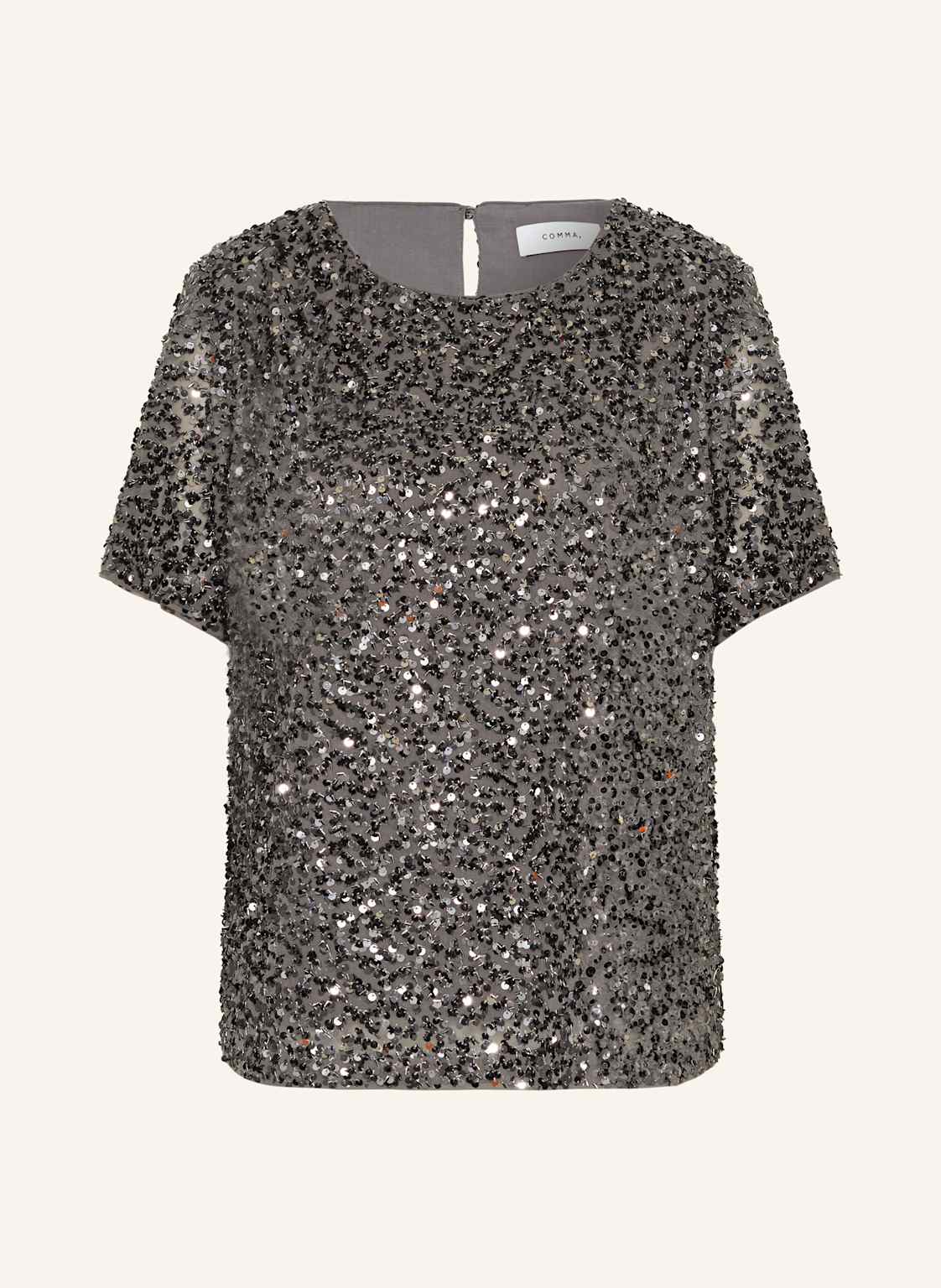 Comma Blusenshirt Mit Pailletten grau von comma