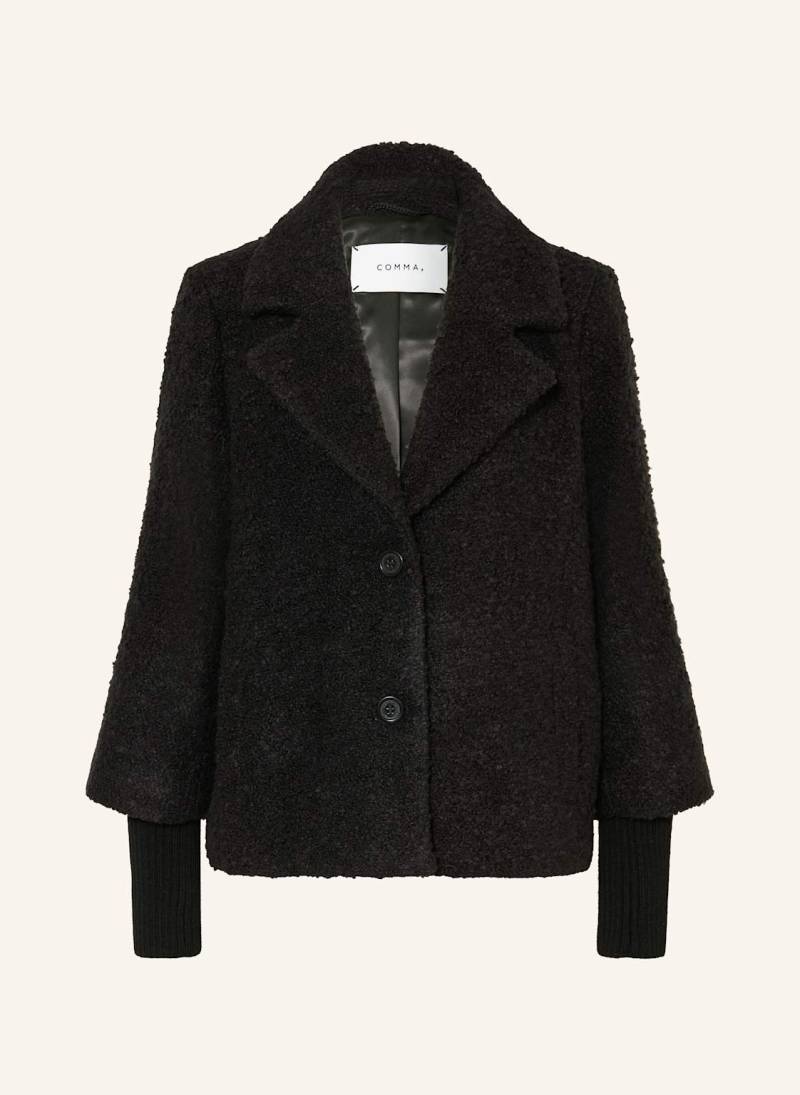 Comma Bouclé-Jacke schwarz von comma