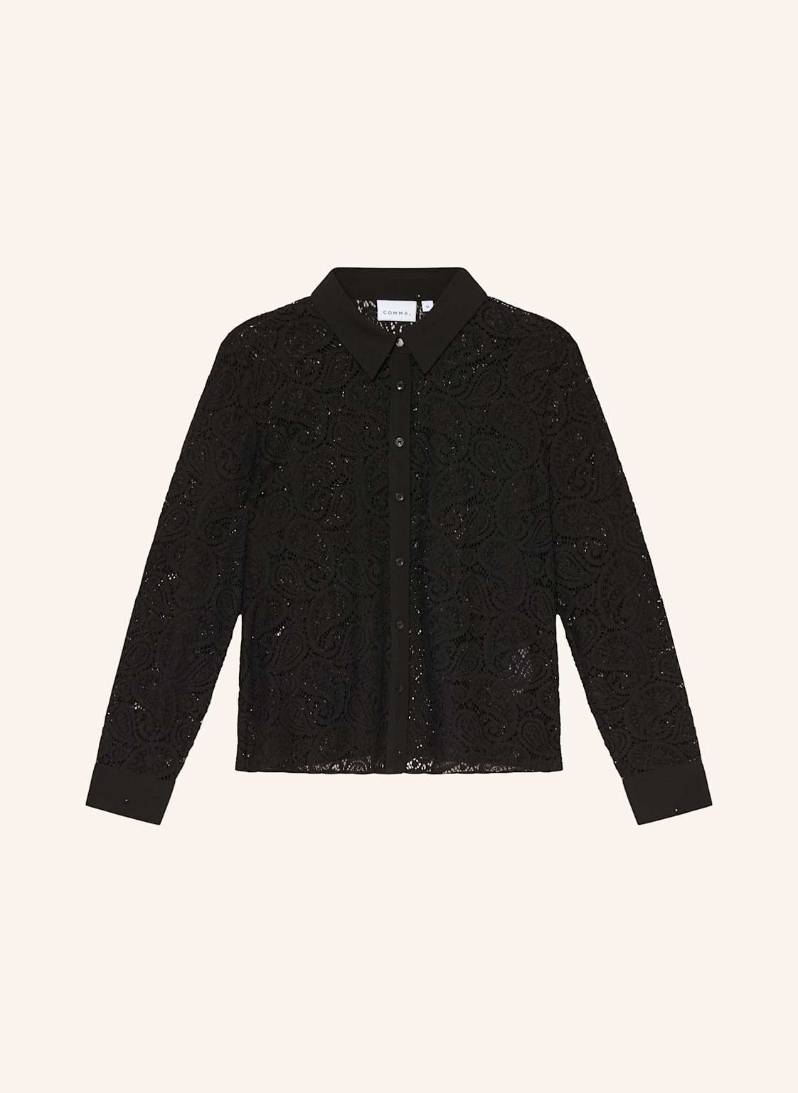 Comma Hemdbluse Aus Spitze schwarz von comma