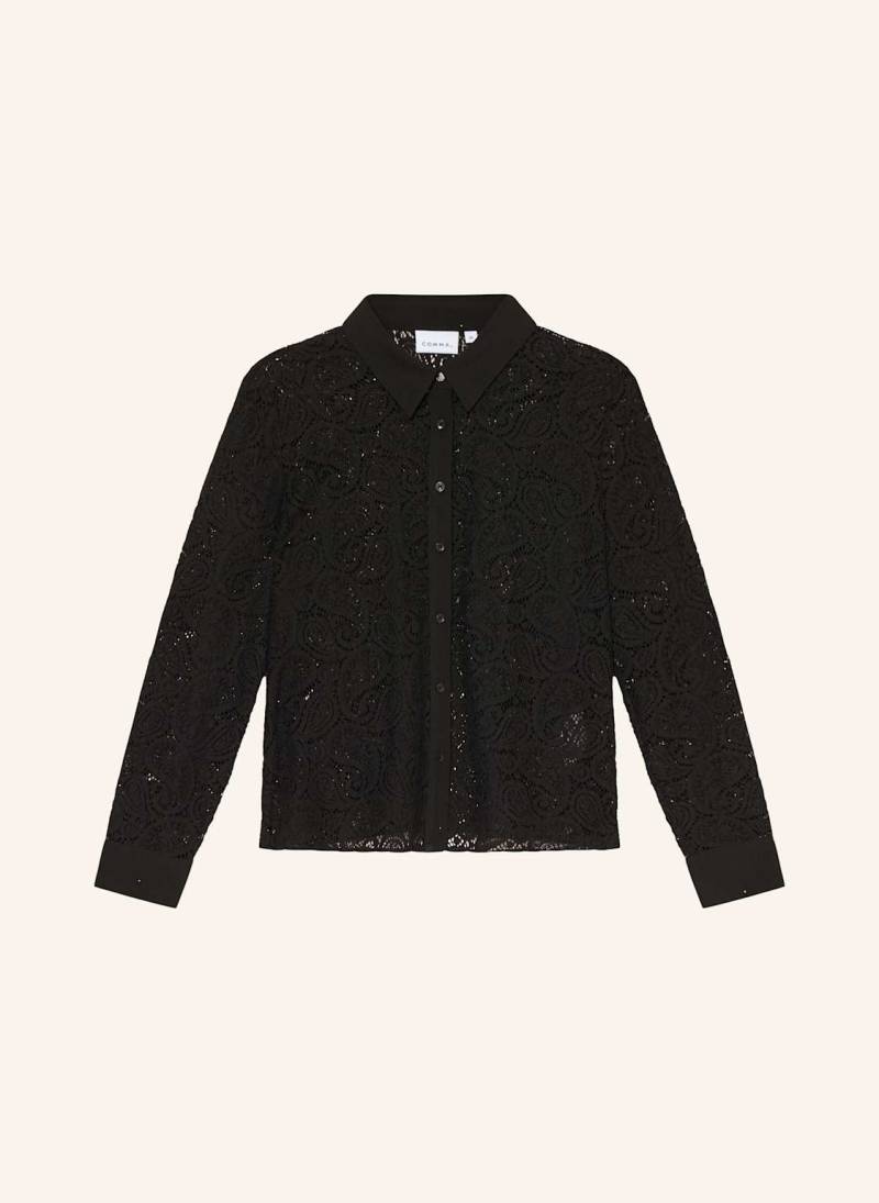 Comma Hemdbluse Aus Spitze schwarz von comma