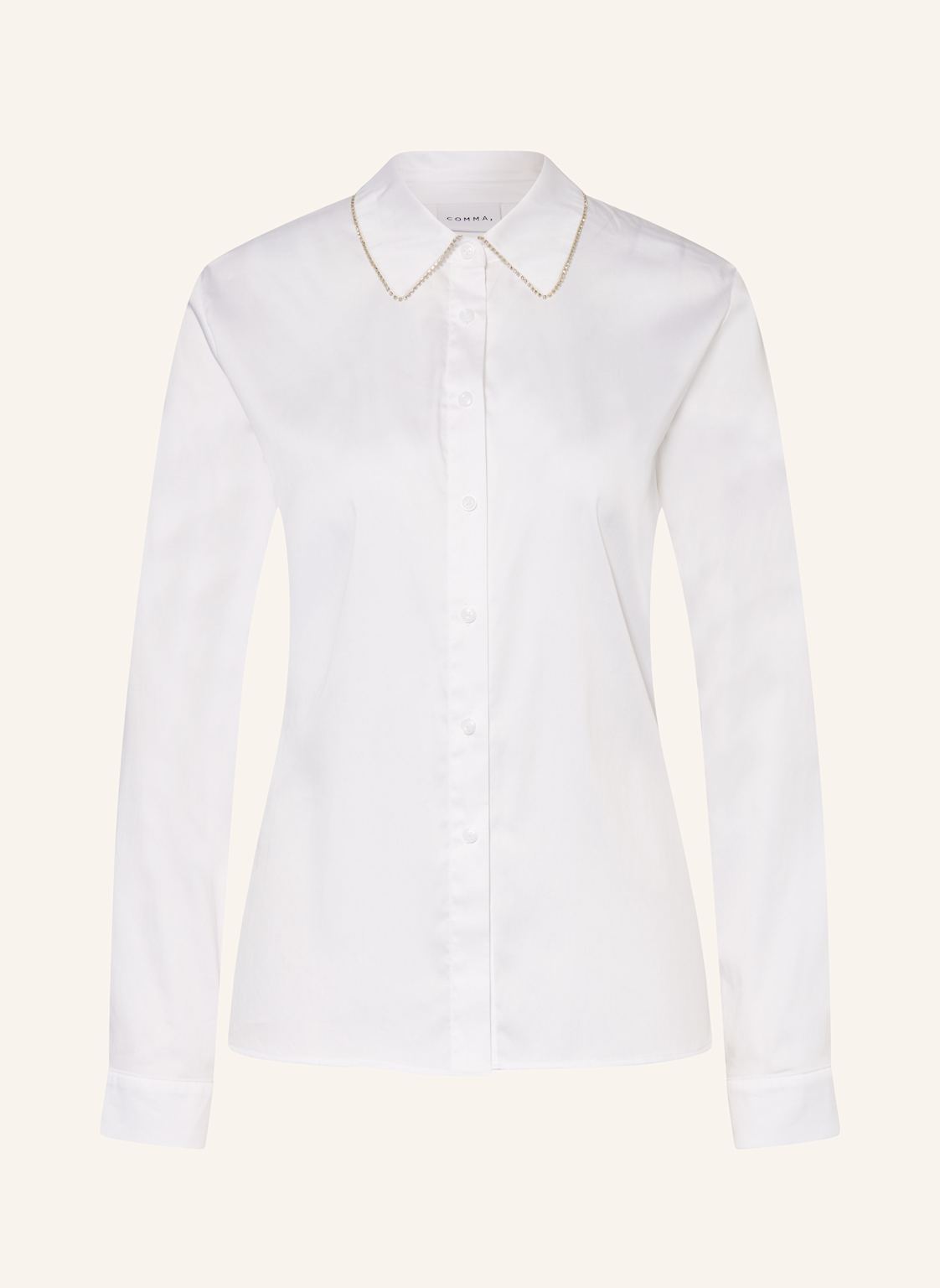 Comma Hemdbluse Mit Schmucksteinen weiss von comma