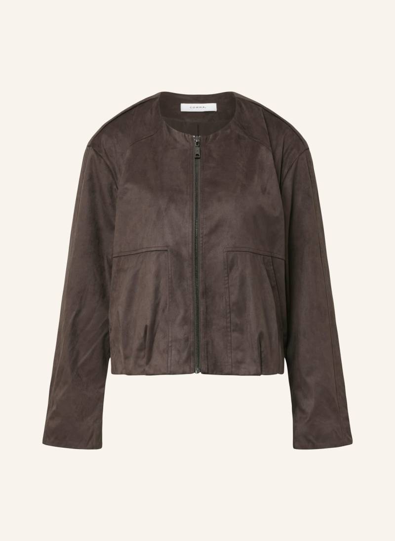 Comma Jacke In Lederoptik braun von comma