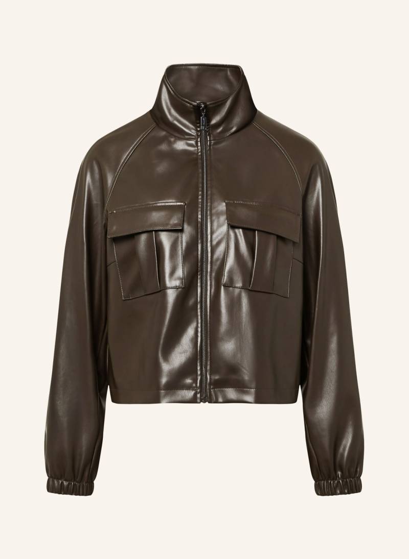 Comma Jacke In Lederoptik braun von comma