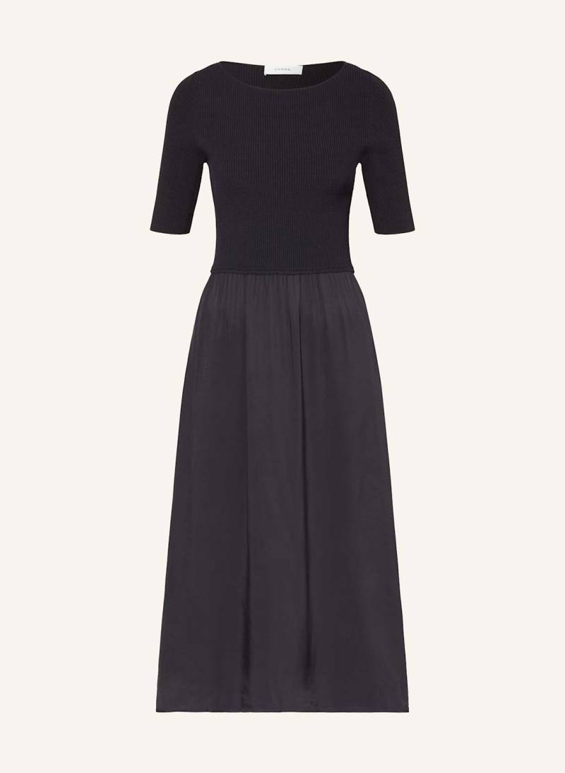Comma Kleid Im Materialmix blau von comma