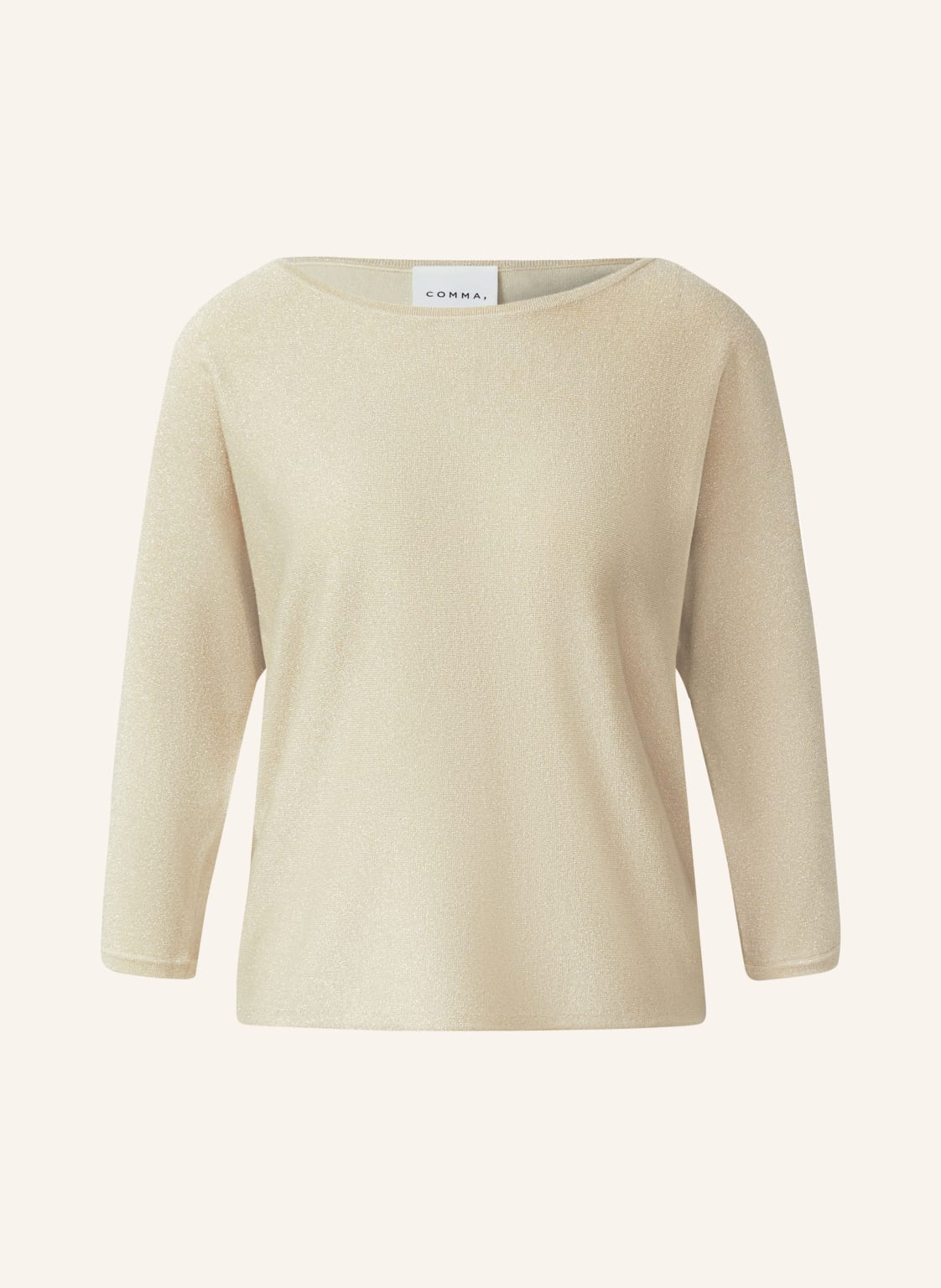 Comma Pullover Mit 3/4-Arm Und Glitzergarn beige von comma