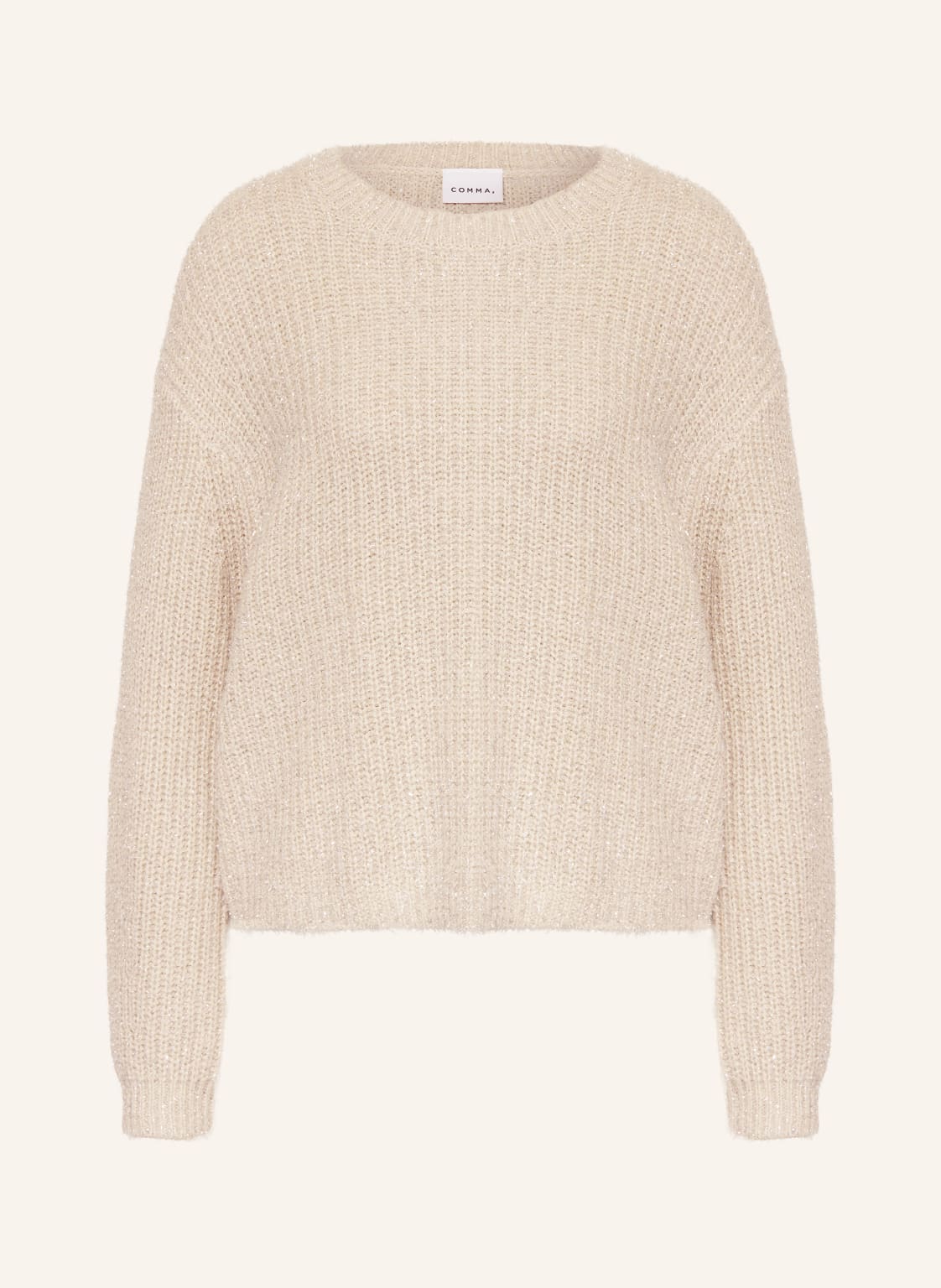 Comma Pullover Mit Glitzergarn beige von comma