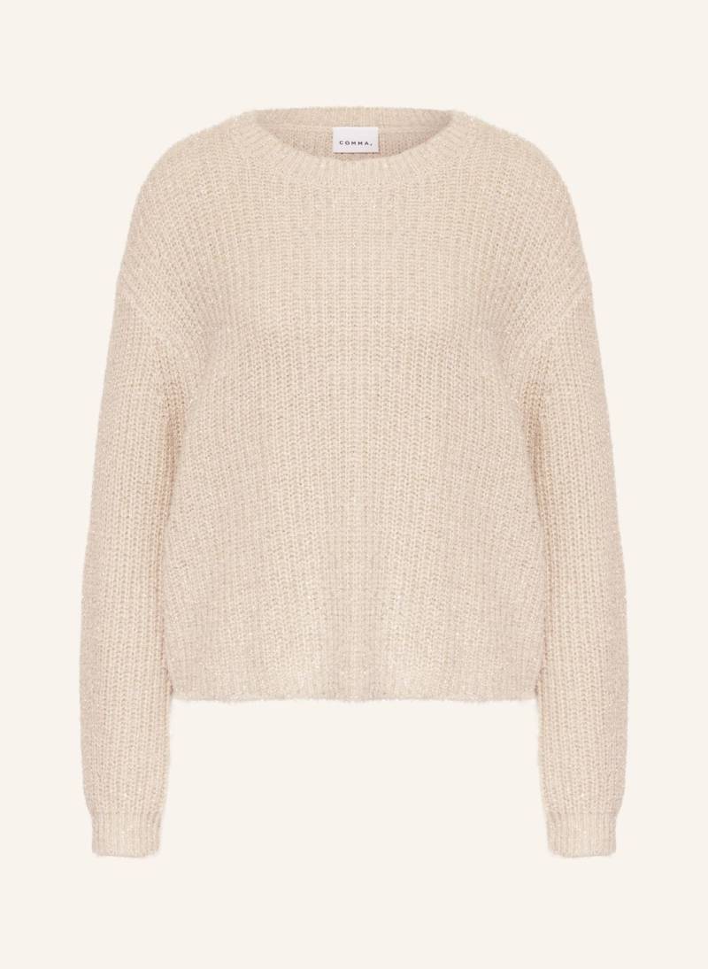 Comma Pullover Mit Glitzergarn beige von comma