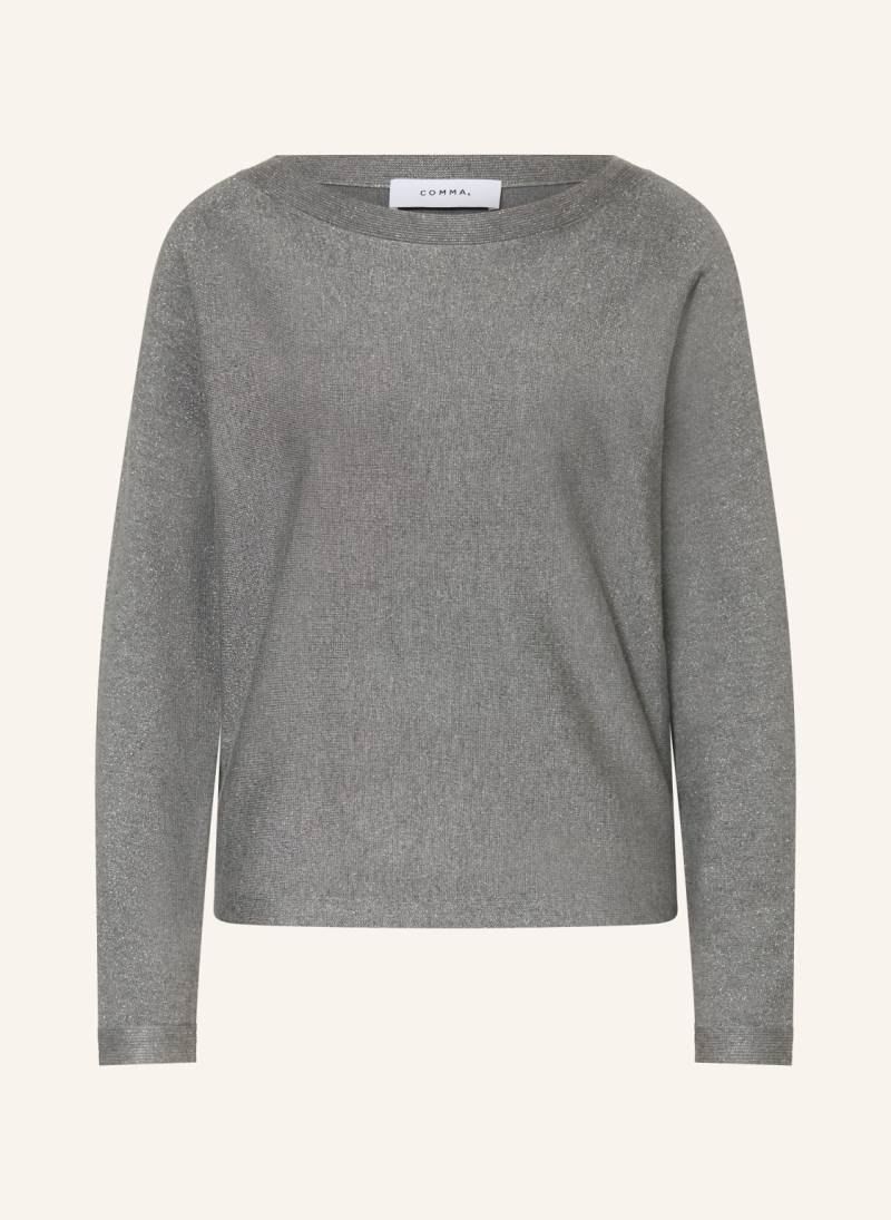 Comma Pullover Mit Glitzergarn grau von comma