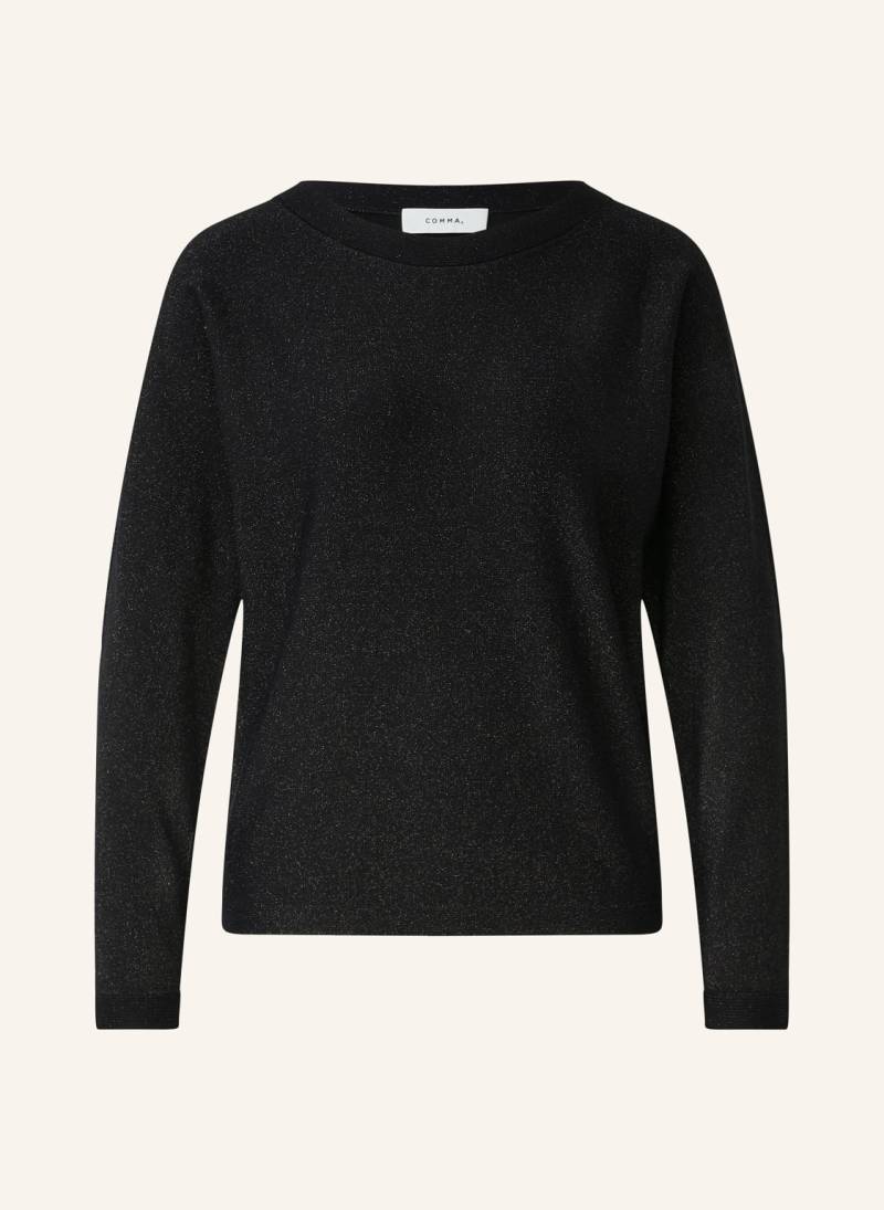 Comma Pullover Mit Glitzergarn schwarz von comma