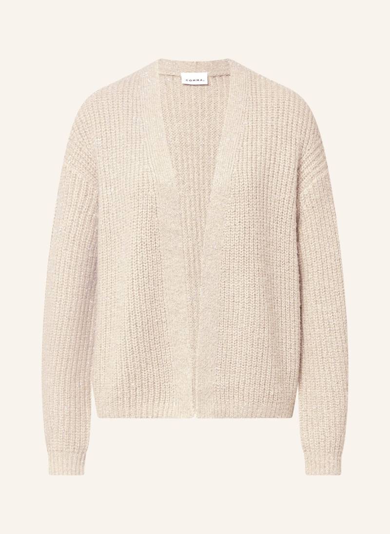 Comma Strickhülle Mit Glitzergarn beige von comma