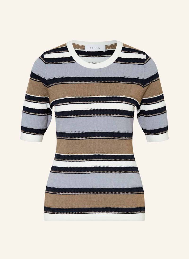 Comma Strickshirt Mit Glitzergarn braun von comma