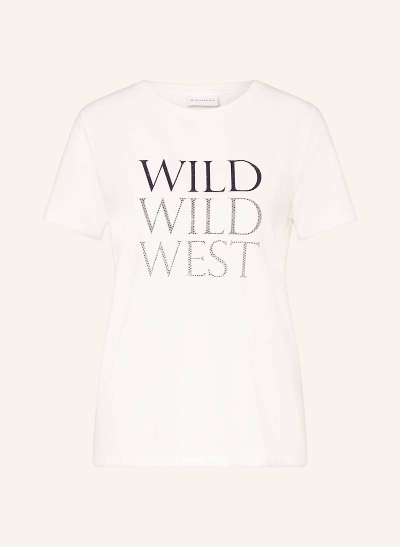 Comma T-Shirt Mit Schmucksteinen weiss von comma