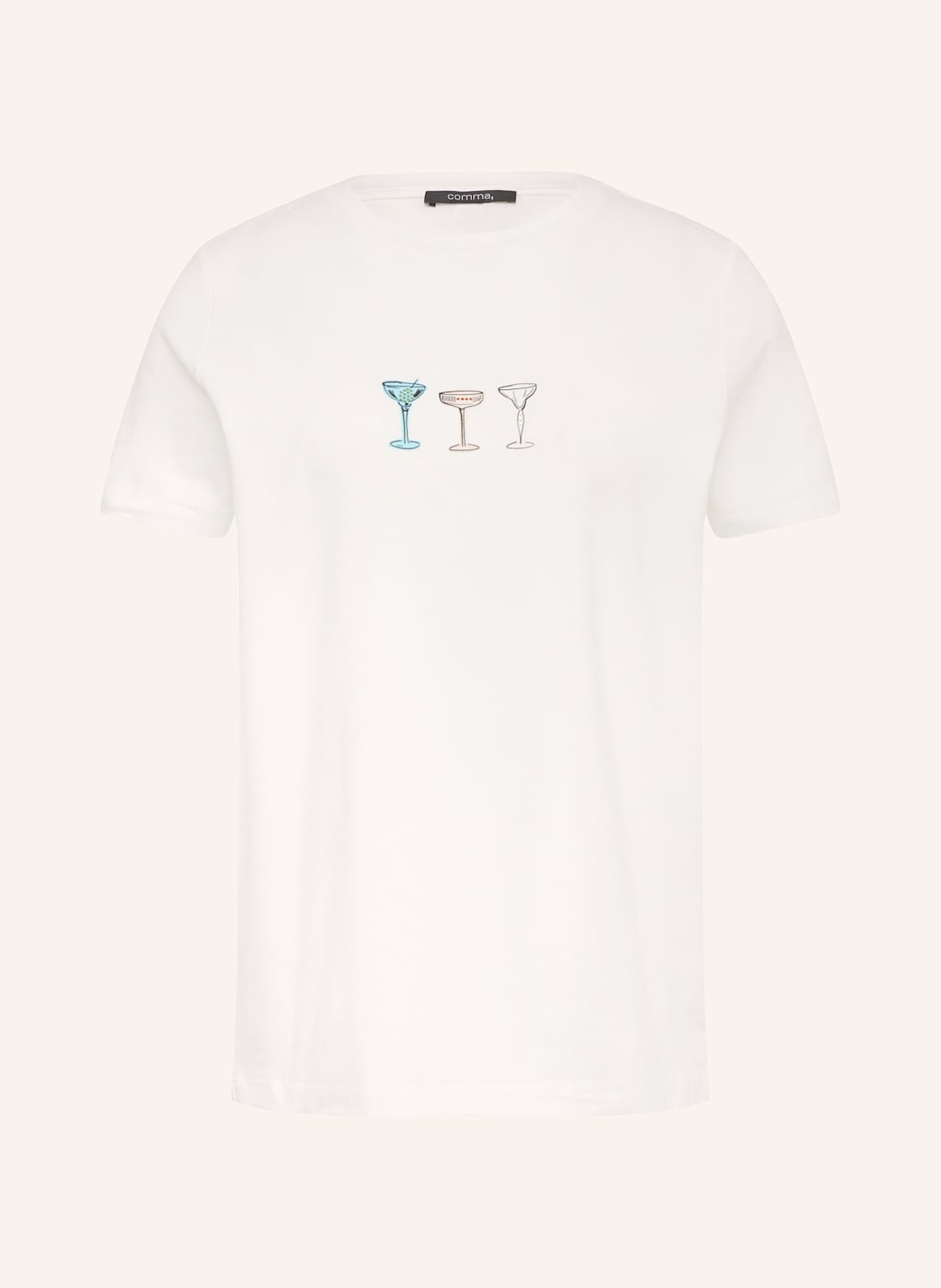Comma T-Shirt Mit Schmucksteinen weiss von comma