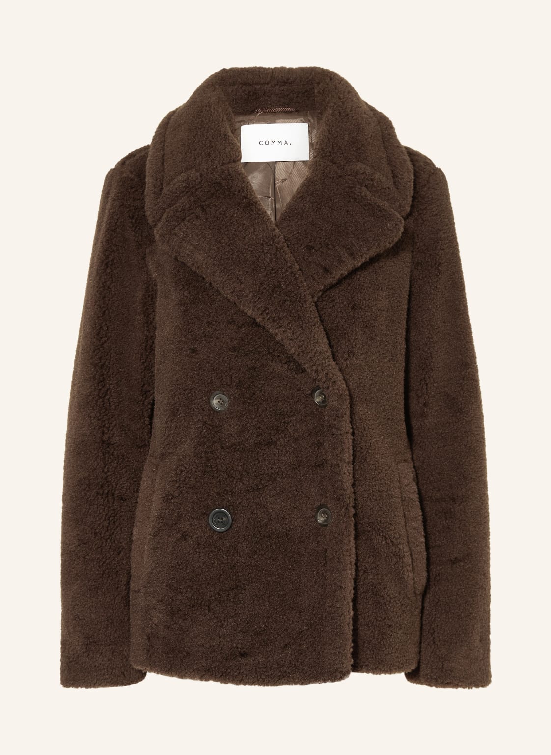 Comma Teddyfell-Jacke braun von comma