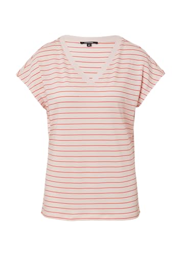 Gestreiftes Viskose-T-Shirt mit V-Ausschnitt perlmuttrosa 44 Gestreiftes Viskose-T-Shirt mit V-Ausschnitt perlmuttrosa 44 von comma
