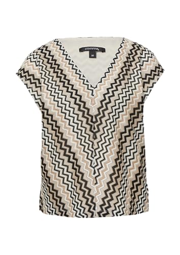 Gestricktes Shirt mit Zick-Zack-Muster beige 36 Gestricktes Shirt mit Zick-Zack-Muster beige 36 von comma