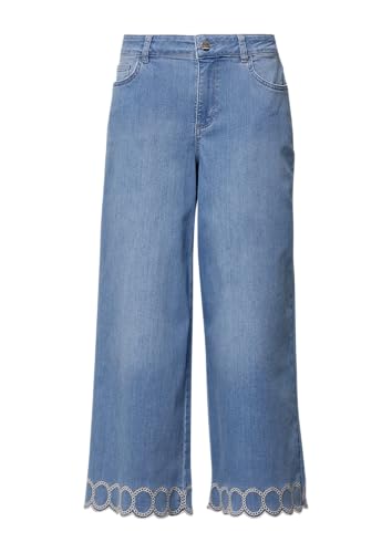 Jeans-Culotte im Loose Fit mit Stickerei am Saum blau 34/REG Jeans-Culotte im Loose Fit mit Stickerei am Saum blau 34/REG von comma