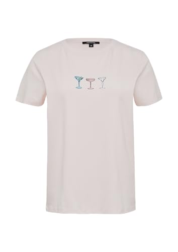 Jersey-T-Shirt aus Baumwollmix mit Print perlmuttrosa 46 von comma