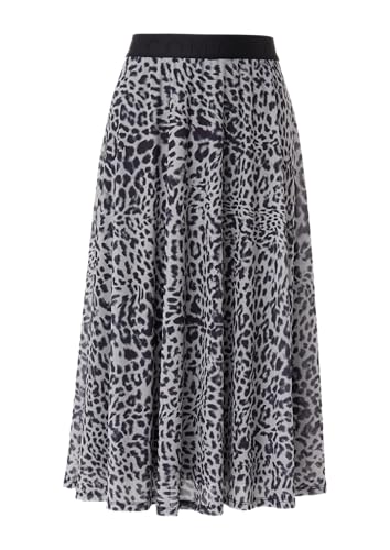 Bedruckter Mesh-Rock zum Schlupfen in Midi Länge schwarz 42 von comma